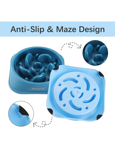 MateeyLife Tazones para Perros 2PCS Alimentación Lenta