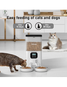 Dispensador Automático de Comida Voluas 6L para 2 Gatos 2