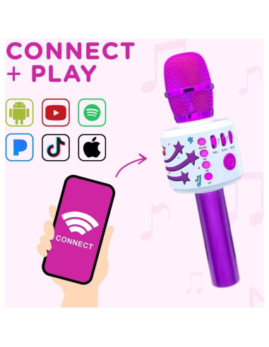 Micrófono de Karaoke Move2Play MO104 con Bluetooth y 30 Canciones