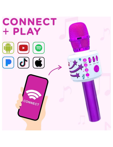 Micrófono de Karaoke Move2Play MO104 con Bluetooth y 30 Canciones