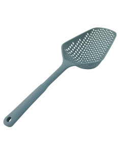 Cuchara Coladora de Plástico Jiozermi con Ranuras 34.5 cm Azul