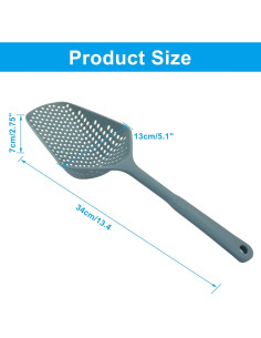 Cuchara Coladora de Plástico Jiozermi con Ranuras 34.5 cm Azul 2