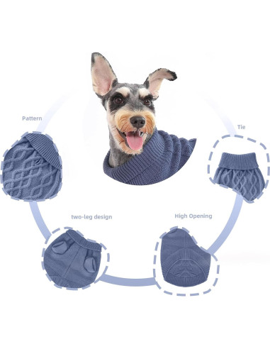 Suéter Cálido para Perros Pequeños MengMengDa Azul S