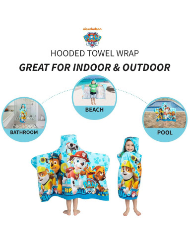 Toalla con Capucha Franco Paw Patrol 61x127 cm Multicolor