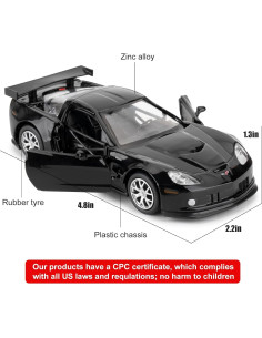 Coche de Juguete Chevrolet Corvette C6R 1/36 RMZ City Retroceso 2
