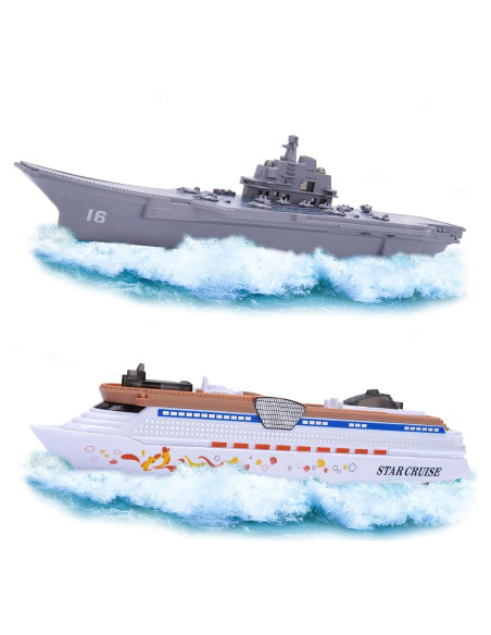 Juego de 2 Barcos Portaviones y Crucero Crelloci 24x5.5cm