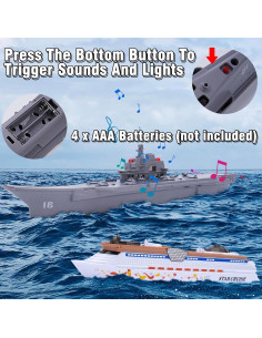 Juego de 2 Barcos Portaviones y Crucero Crelloci 24x5.5cm 2