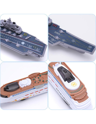 Juego de 2 Barcos Portaviones y Crucero Crelloci 24x5.5cm