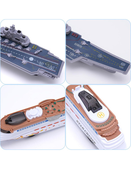 Juego de 2 Barcos Portaviones y Crucero Crelloci 24x5.5cm