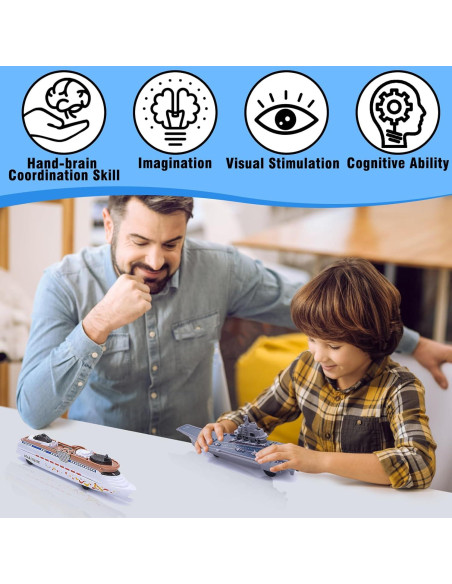 Juego de 2 Barcos Portaviones y Crucero Crelloci 24x5.5cm