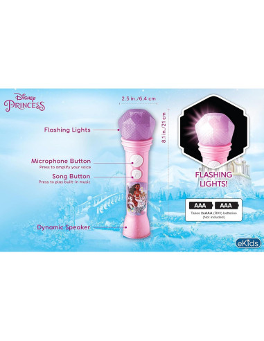 Micrófono de Juguete eKids Disney Princess para Niñas