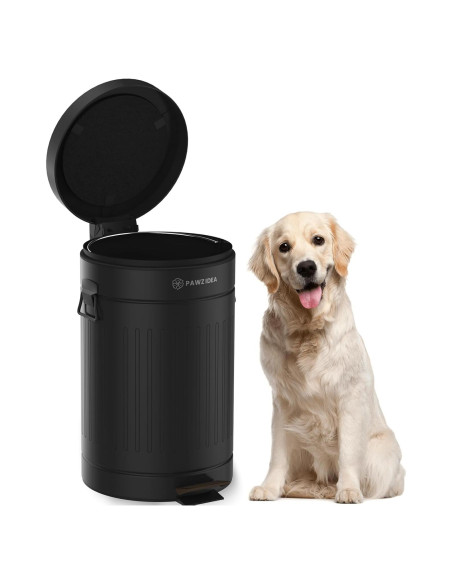 Cubo de Basura PAWZIDEA 11.7L para Excremento de Perro Negro