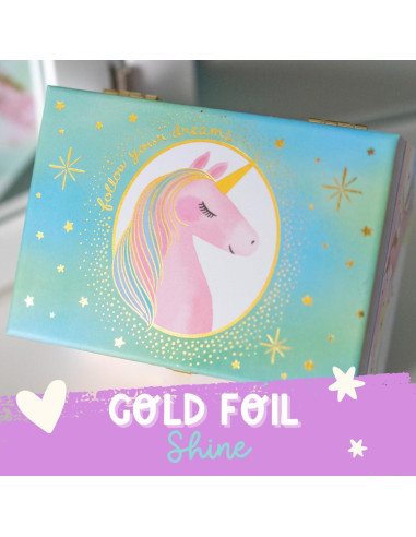 Caja de Joyería Musical Unicornio Giggle & Honey 18.3x13.5cm