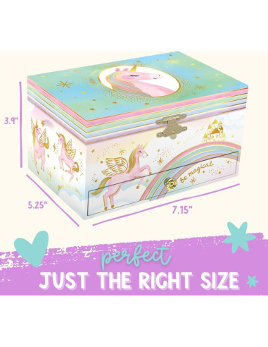 Caja de Joyería Musical Unicornio Giggle & Honey 18.3x13.5cm