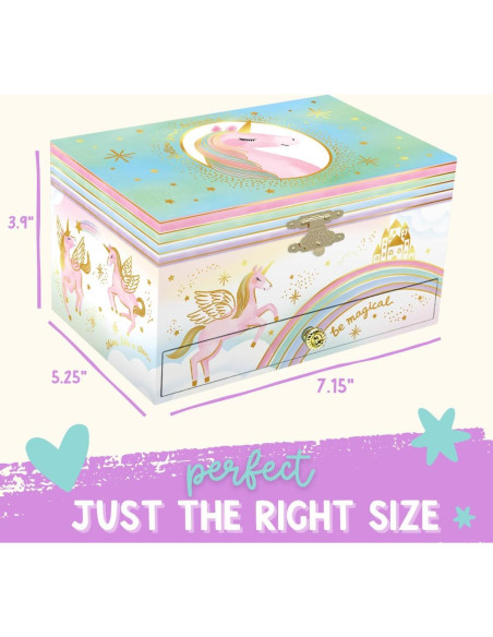 Caja de Joyería Musical Unicornio Giggle & Honey 18.3x13.5cm