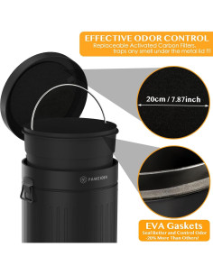 Cubo de Basura PAWZIDEA 11.7L para Excremento de Perro Negro 2