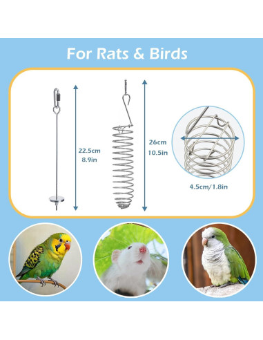 Juguetes de Enriquecimiento para Ratas Jevnd 2 Pcs Acero Inoxidable