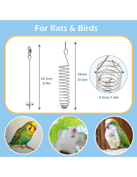 Juguetes de Enriquecimiento para Ratas Jevnd 2 Pcs Acero Inoxidable