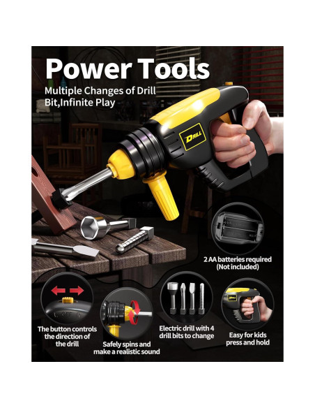 Juego de herramientas Deejoy con taladro y 45 piezas