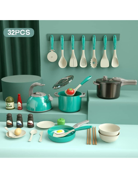 Set de Juguetes de Cocina 32 Piezas Bruvoalon Verde