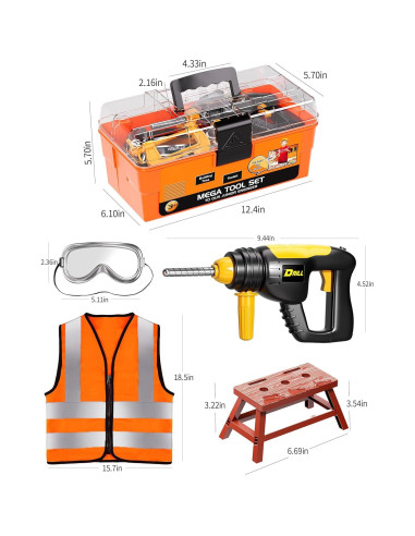 Juego de herramientas Deejoy con taladro y 45 piezas