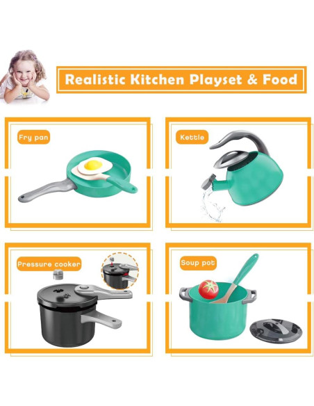 Set de Juguetes de Cocina 32 Piezas Bruvoalon Verde
