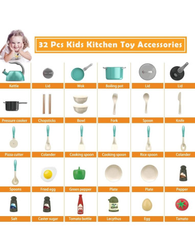 Set de Juguetes de Cocina 32 Piezas Bruvoalon Verde