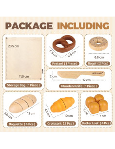 Conjunto de Juguetes de Comida de Madera Airlab 20x2.5x22.9cm 2