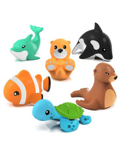 Juguetes de Baño Sin Moho Tub Works Marino - 6 Piezas