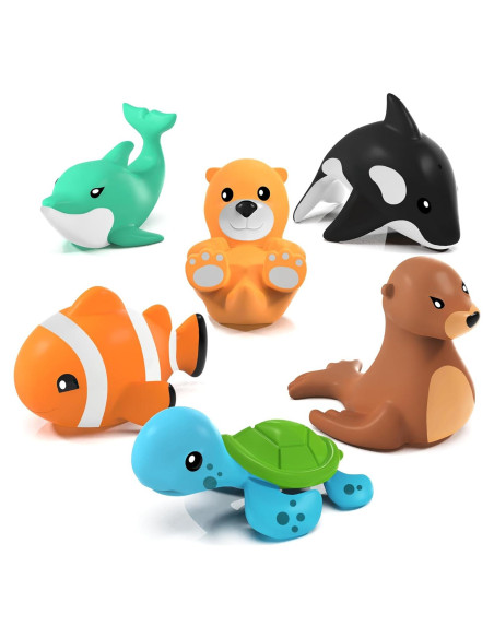 Juguetes de Baño Sin Moho Tub Works Marino - 6 Piezas
