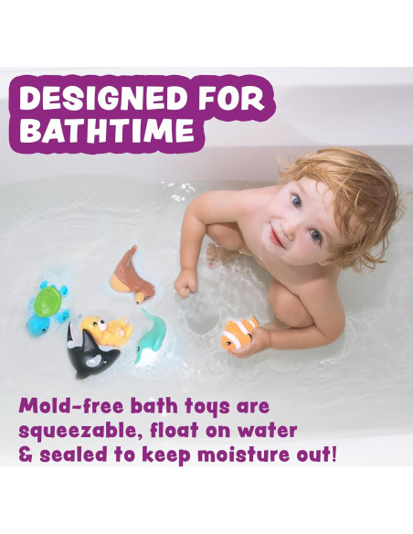 Juguetes de Baño Sin Moho Tub Works Marino - 6 Piezas