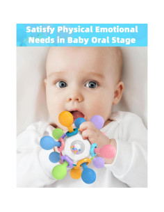 Juguetes de Dentición Montessori Bebés 0-12 Meses Blanco 2