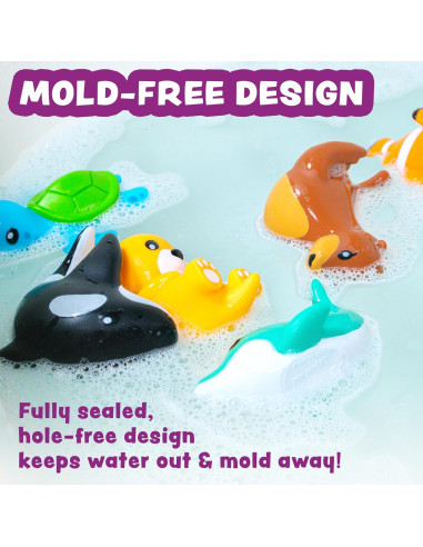 Juguetes de Baño Sin Moho Tub Works Marino - 6 Piezas