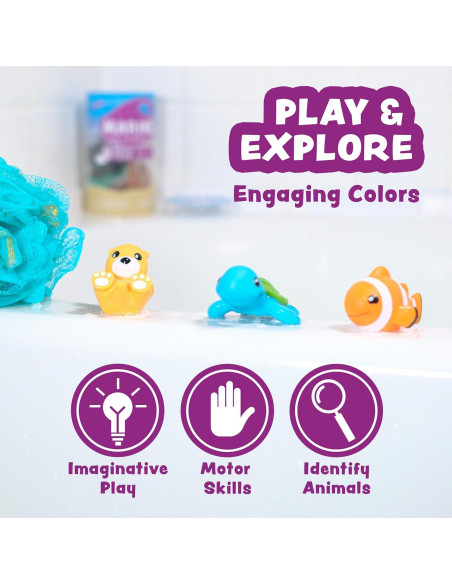 Juguetes de Baño Sin Moho Tub Works Marino - 6 Piezas