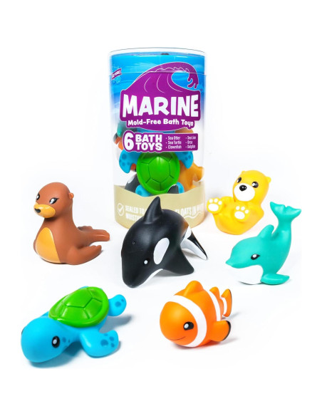 Juguetes de Baño Sin Moho Tub Works Marino - 6 Piezas