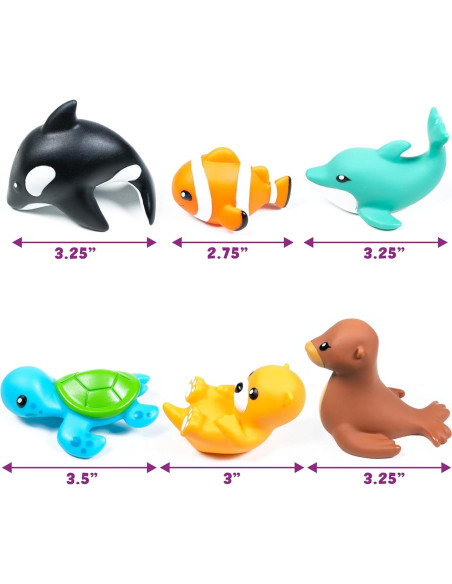 Juguetes de Baño Sin Moho Tub Works Marino - 6 Piezas
