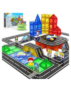Juego de carretera magnético 112 piezas IGIVI para niños