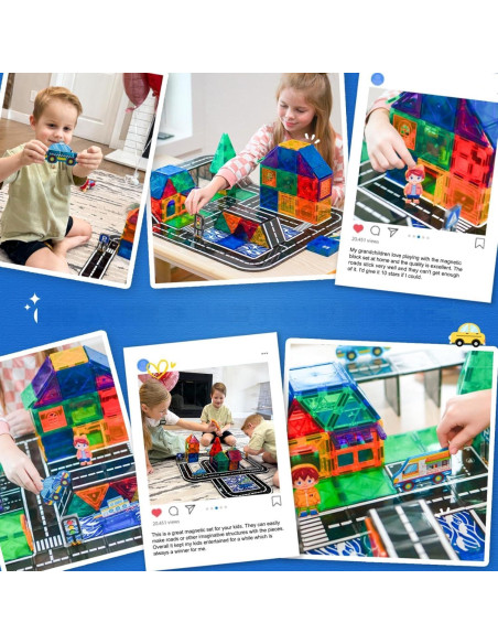 Juego de carretera magnético 112 piezas IGIVI para niños