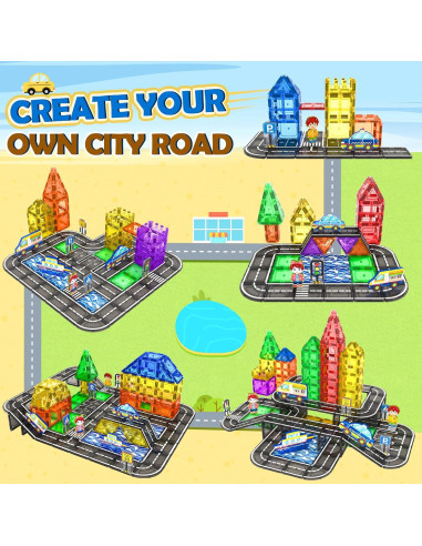 Juego de carretera magnético 112 piezas IGIVI para niños