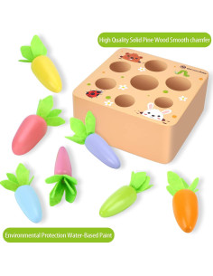 Juguete Montessori KMTJT Cosecha de Zanahorias de Madera 2