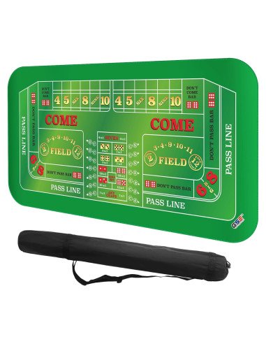 Tapete de Juego Craps GSE Doble Dealer Antideslizante 178x89cm
