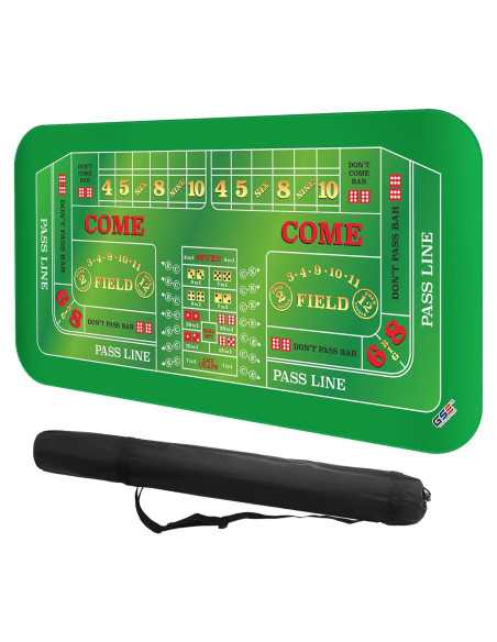 Tapete de Juego Craps GSE Doble Dealer Antideslizante 178x89cm