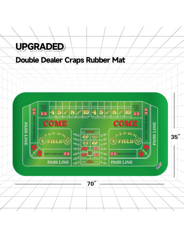 Tapete de Juego Craps GSE Doble Dealer Antideslizante 178x89cm