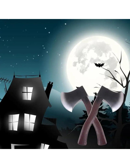 Hacha de Halloween 2 Pcs KIPETTO 30,48 cm Espuma Divertida