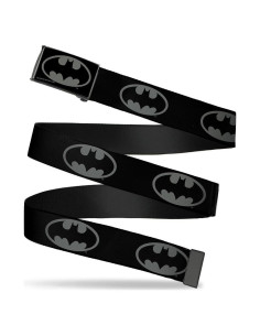 Cinturón Batman Hebilla Militar Negro Gris 3,18 cm Ancho