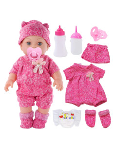Muñeca de Bebé DONTNO 30 cm con Ropa y Accesorios