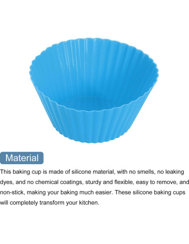 18 Moldes de Silicona para Cupcakes uxcell - Redondos, Antiadherentes