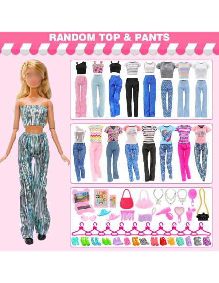 Juego de Ropa para Muñeca Joyfun 47 PCS Accesorios