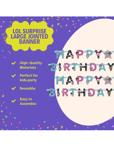 Banner Articulado LOL Surprise Grande Multicolor - Papel Resistente