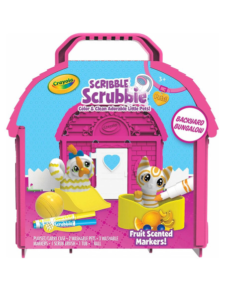 Crayola Scribble Scrubbie Bungalow de Patio, 2 Mascotas